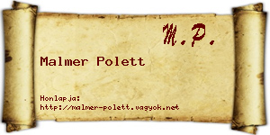 Malmer Polett névjegykártya
